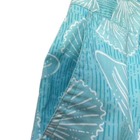 LILLY Pulitzer Seashell Print Cropped Pant Capri Cotton White Label Vintage - Picture 2 of 11